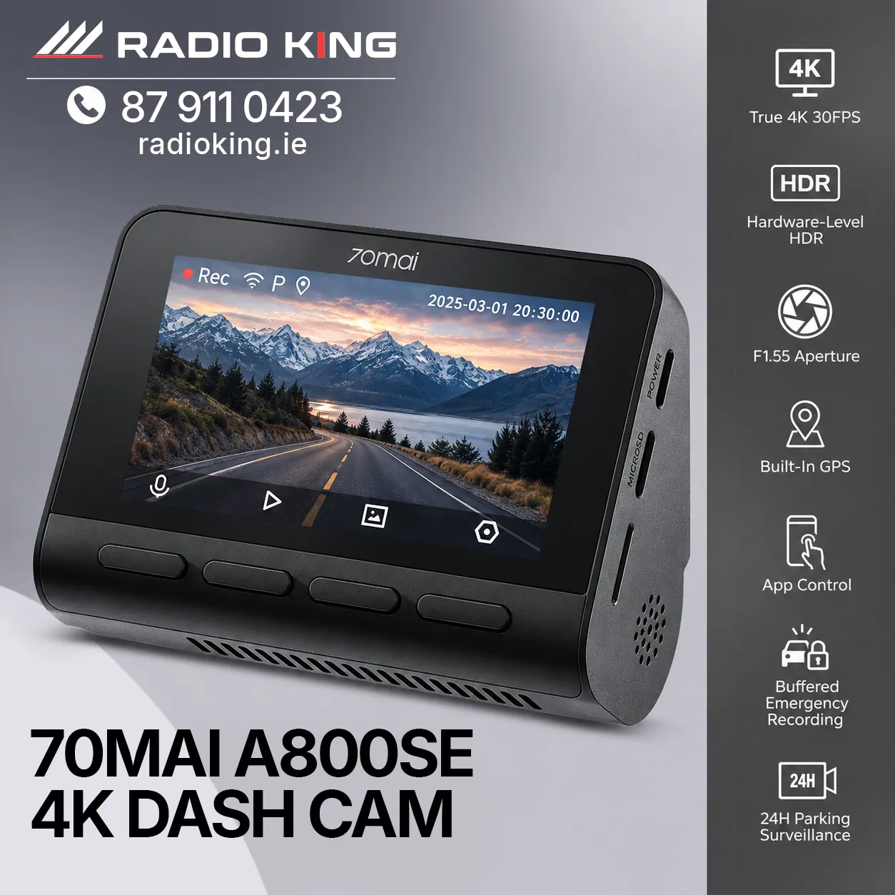 70mai A800SE 4K Dash Cam