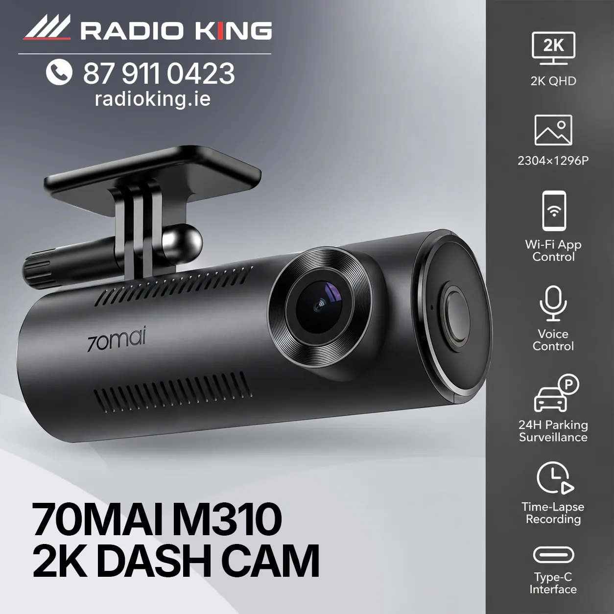 70mai M310 2K Dash Cam