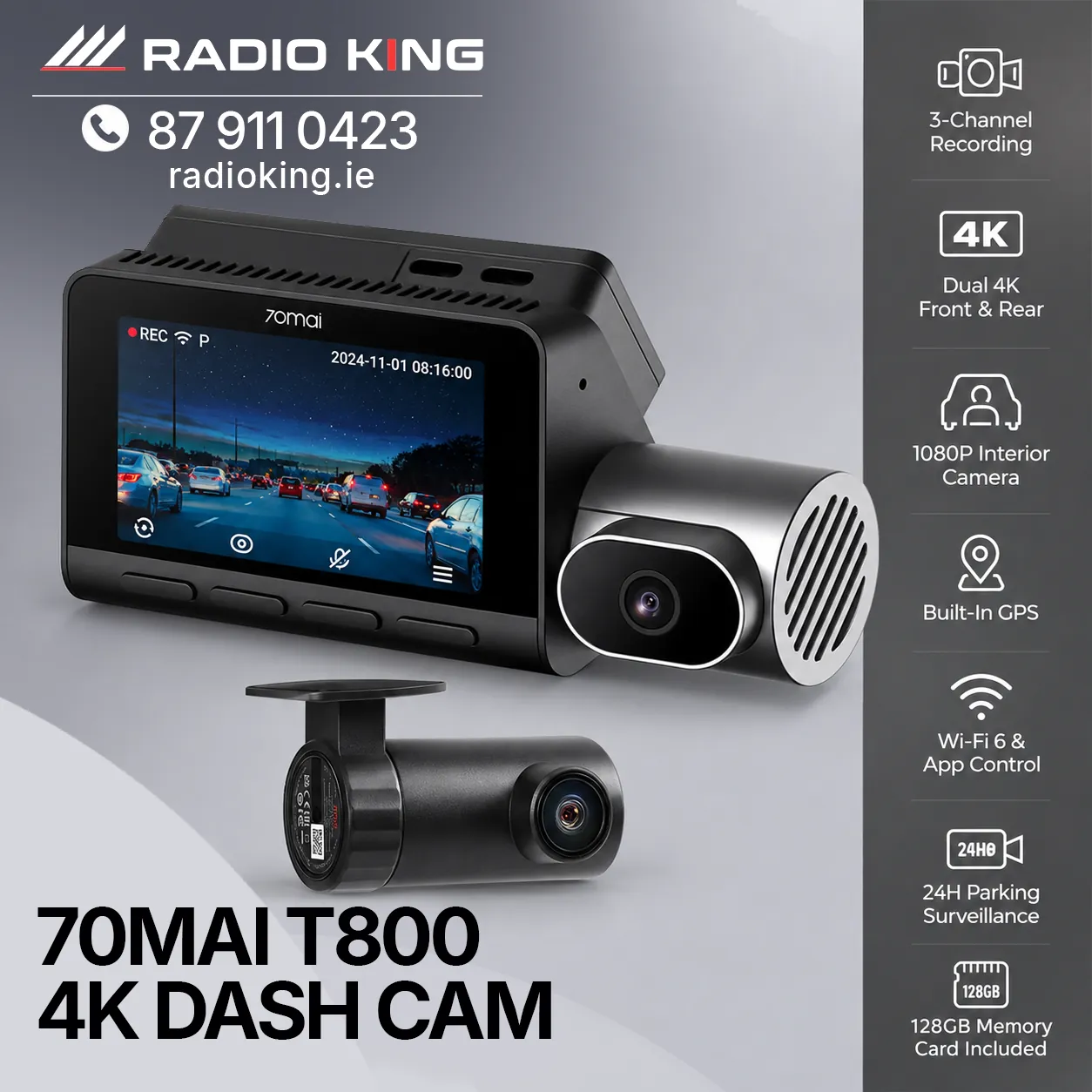 70mai T800 4K Dash Cam