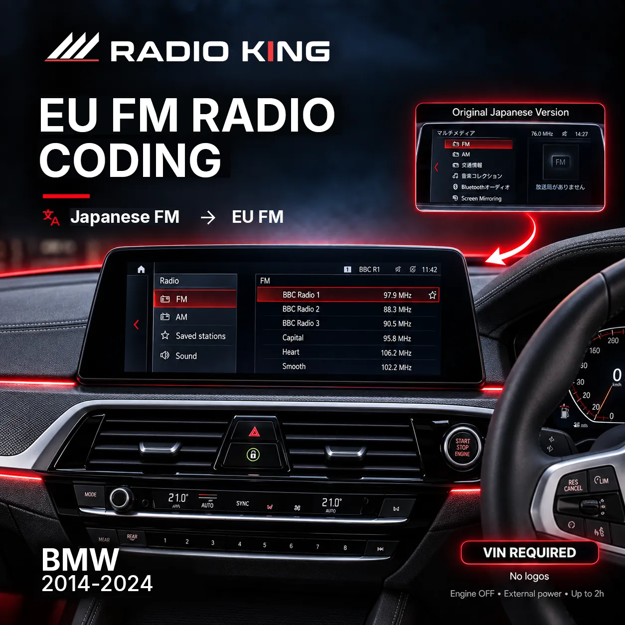 BMW 2014–2024 EU FM Radio Coding