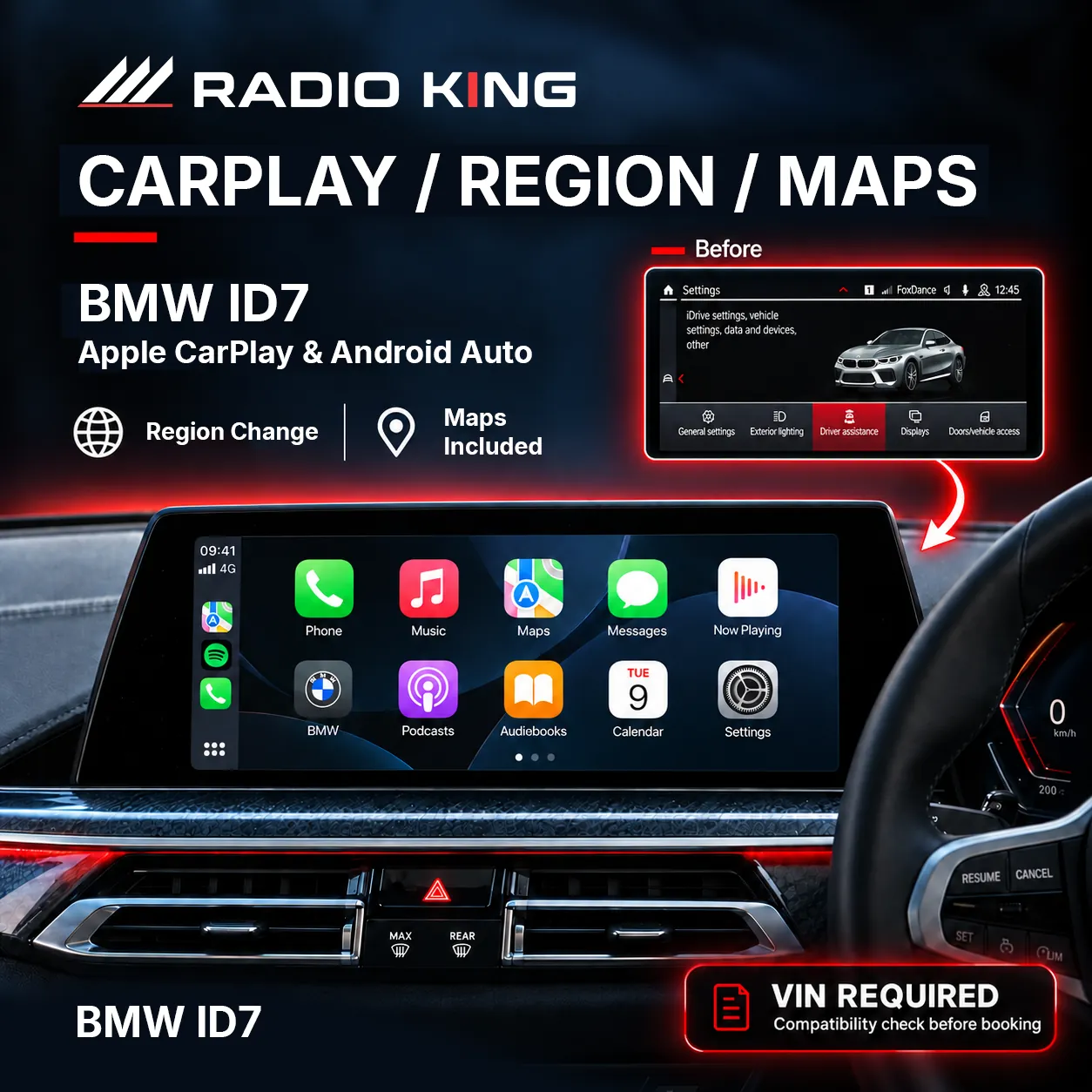 BMW ID7 CarPlay, Region Change & Maps Conversion