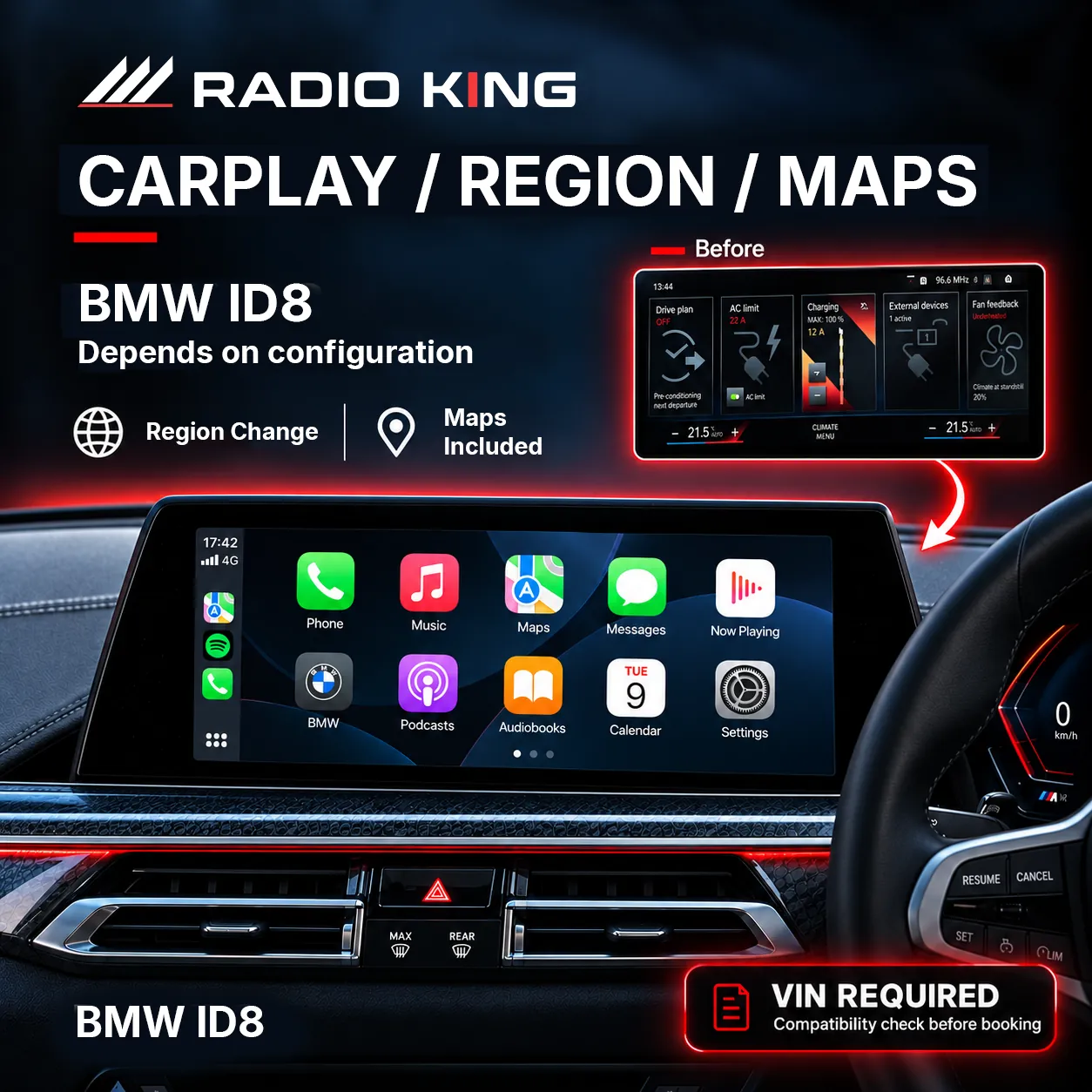 BMW ID8 CarPlay, Region Change & Maps Conversion