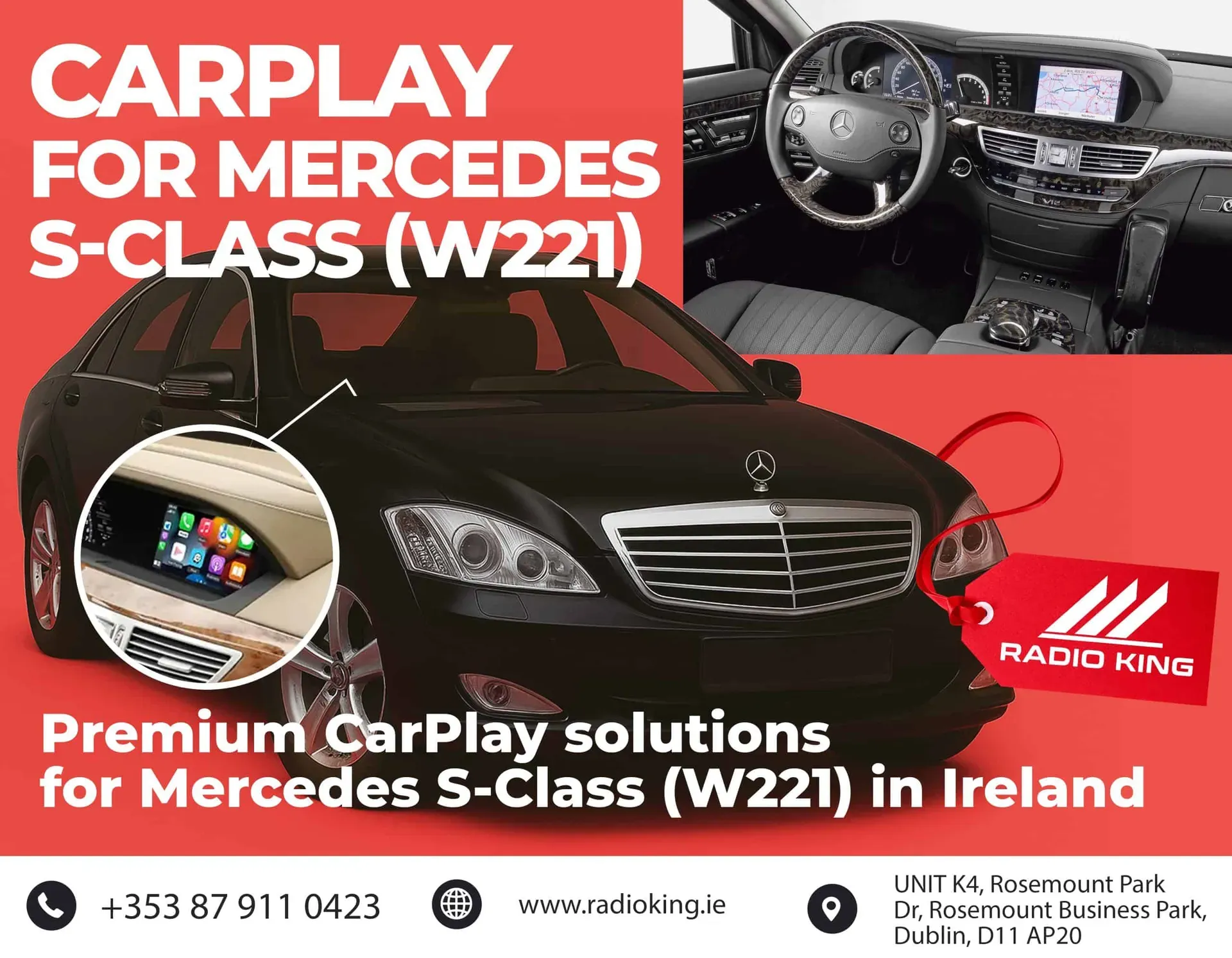 Wireless Apple CarPlay Retrofit — Mercedes-Benz W221 S (2006–2009)