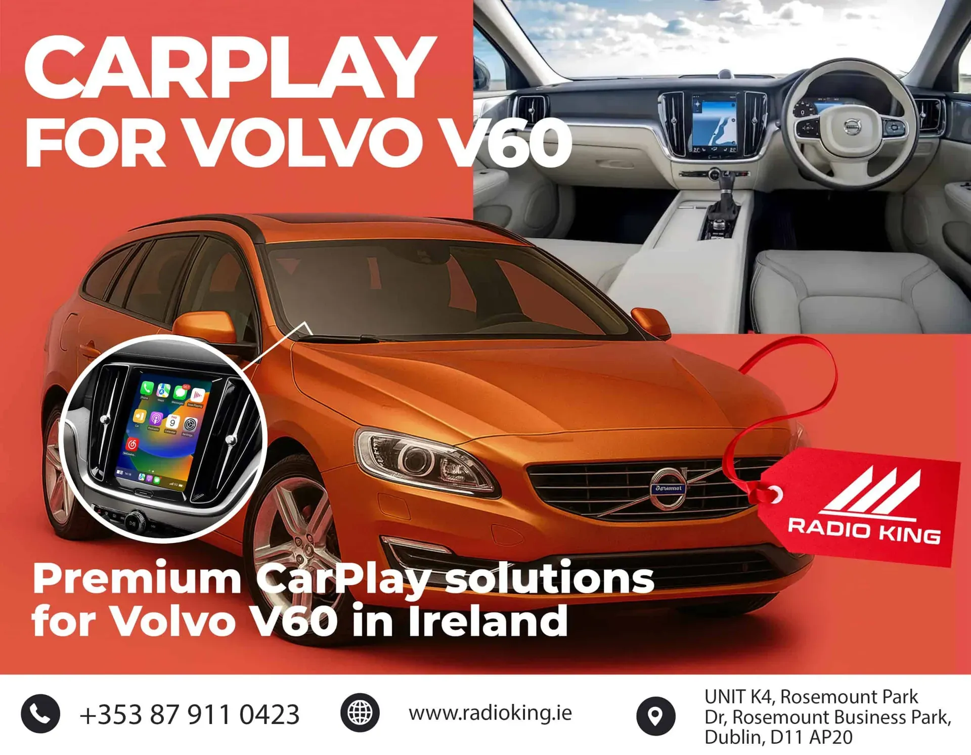 Apple CarPlay & Android Auto Upgrade — Volvo V60 (2015–2018)