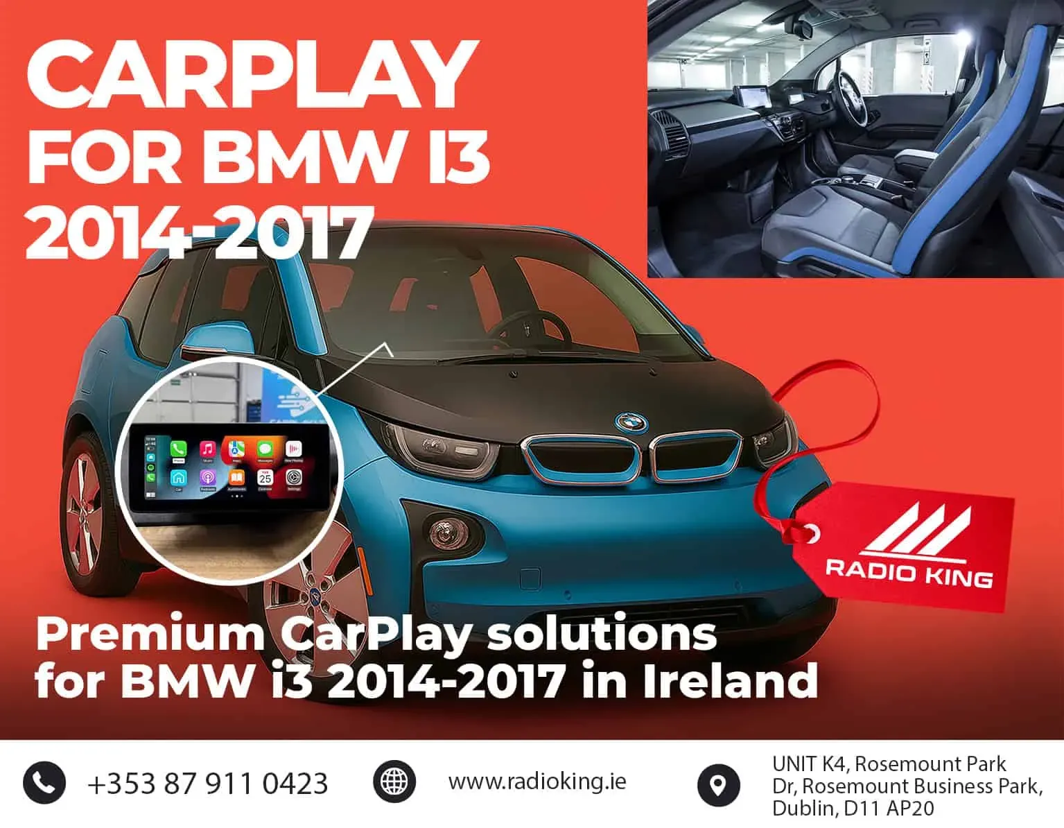 Wireless Apple CarPlay Retrofit — BMW i3 (2014–2017)