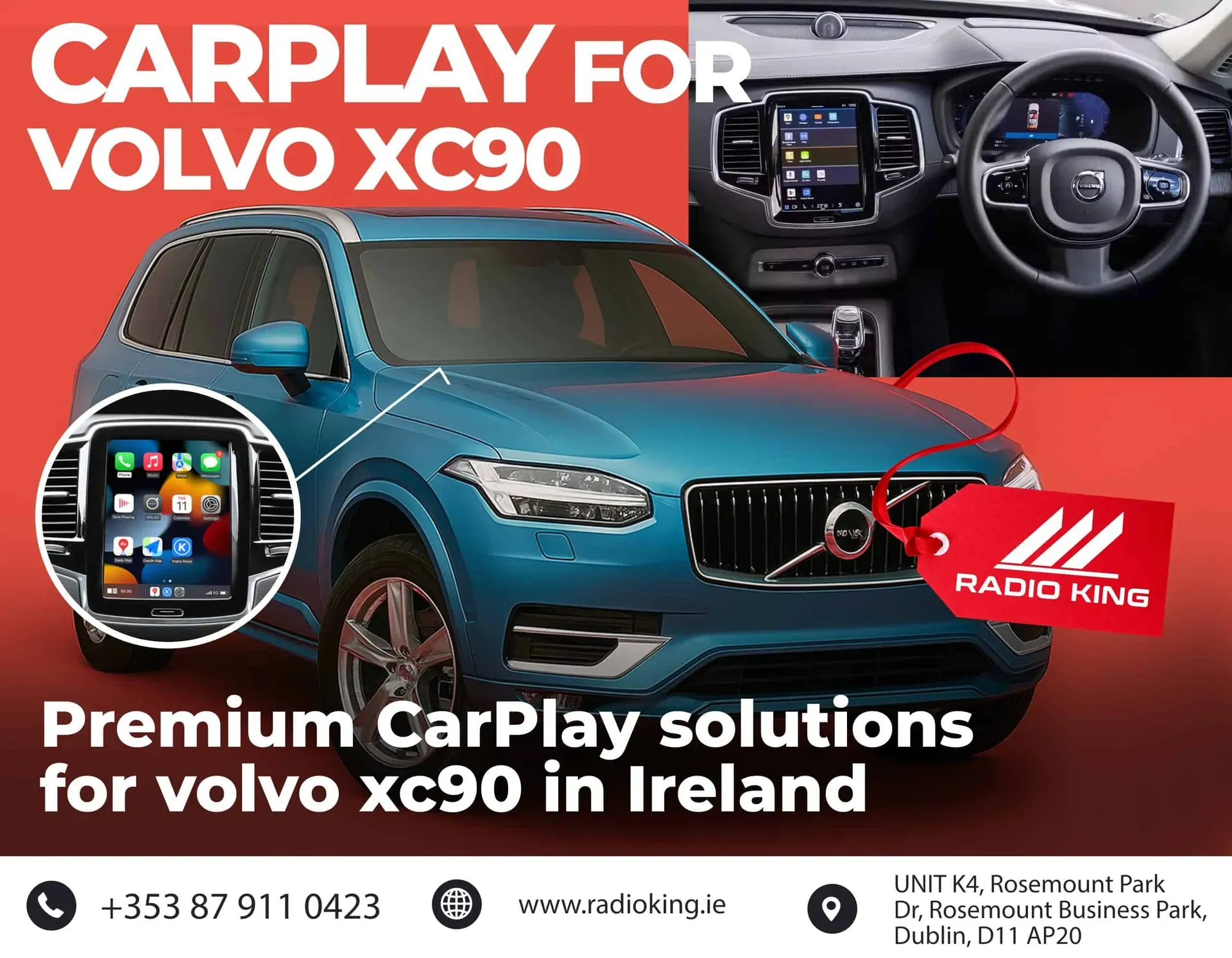 Wireless Apple CarPlay Retrofit — Volvo XC90 (2019–2022)
