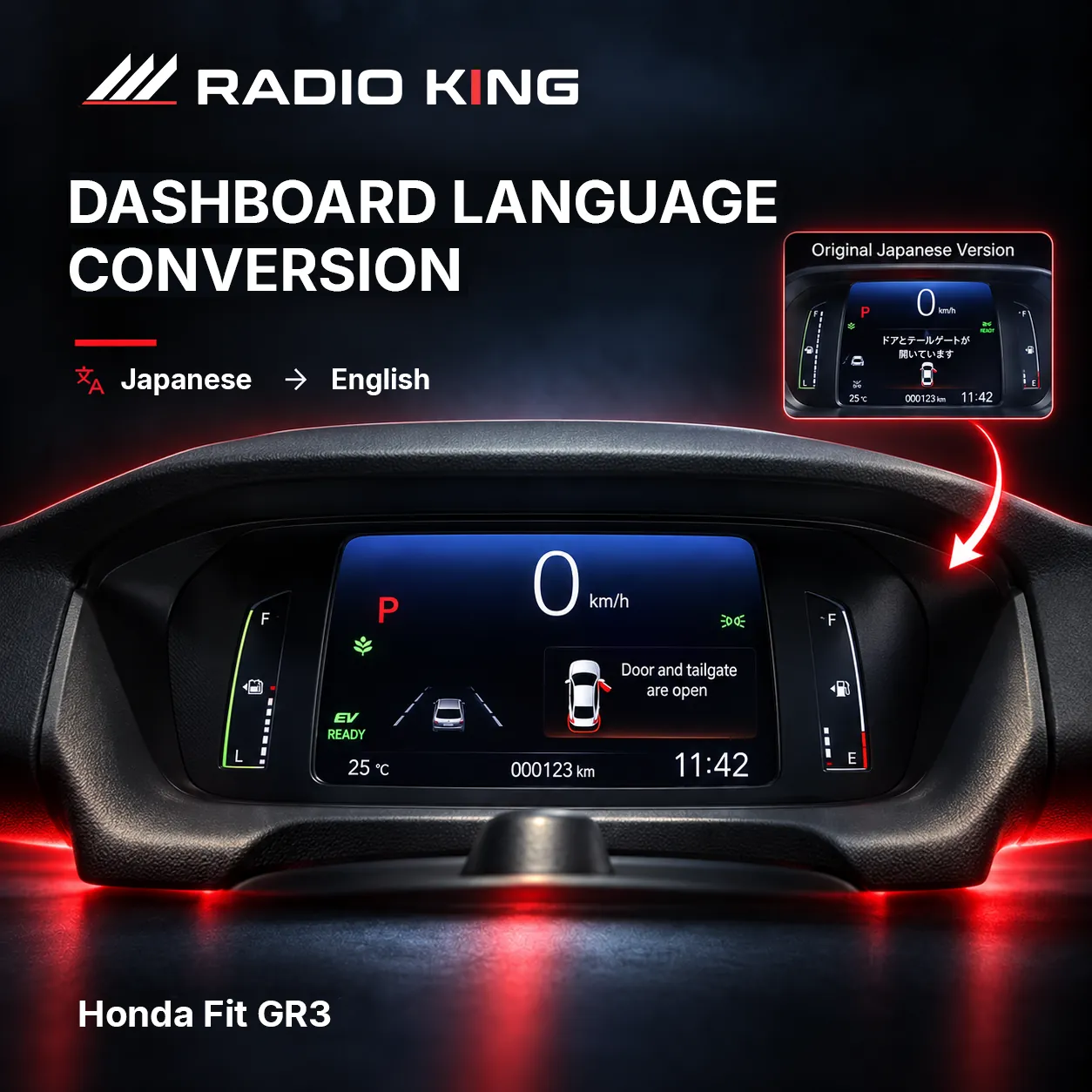 Honda Fit GR3 Dashboard Language Conversion