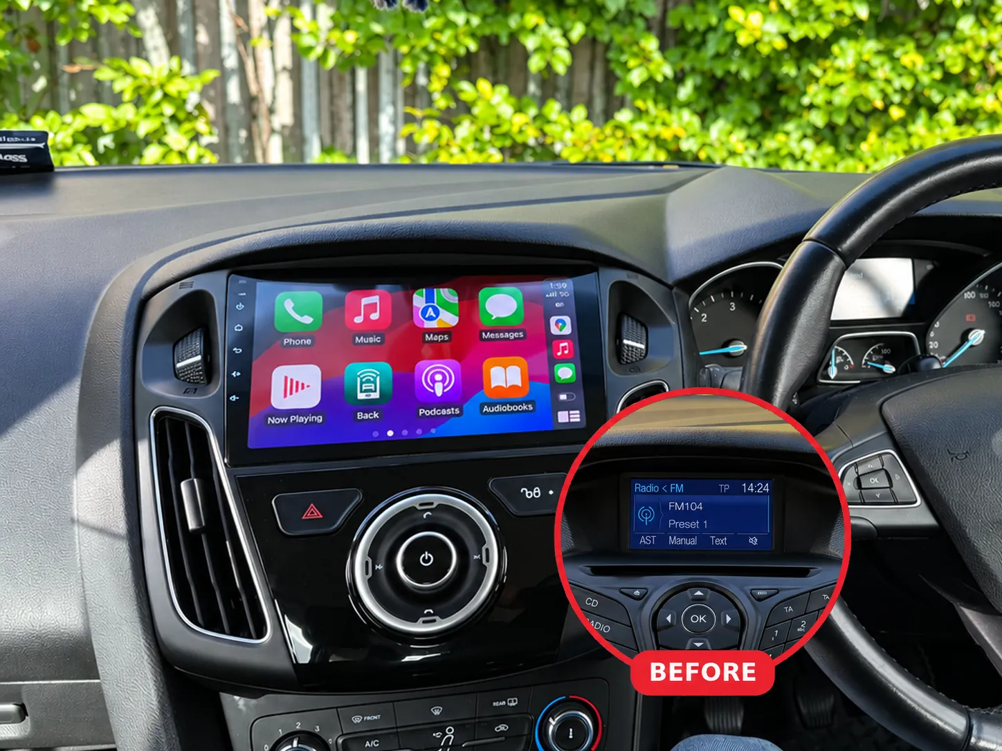 Ford Focus Apple CarPlay & Android Auto car radio installed by Radio King in Dublin