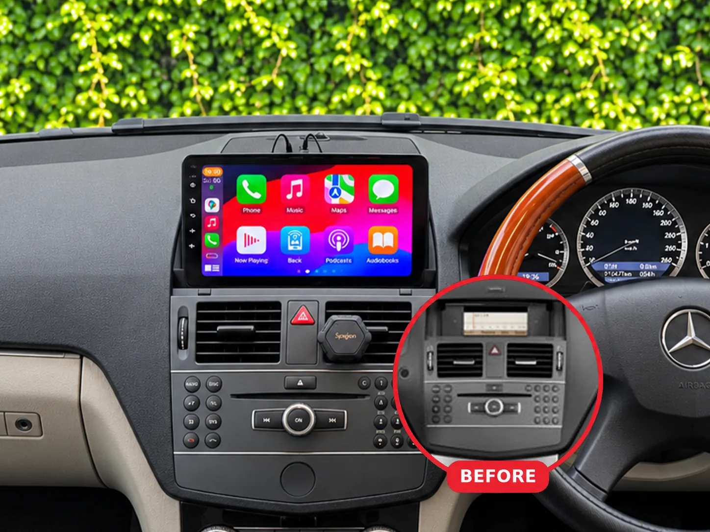 Mercedes-Benz C Class Apple CarPlay & Android Auto car radio installed by Radio King in Dublin