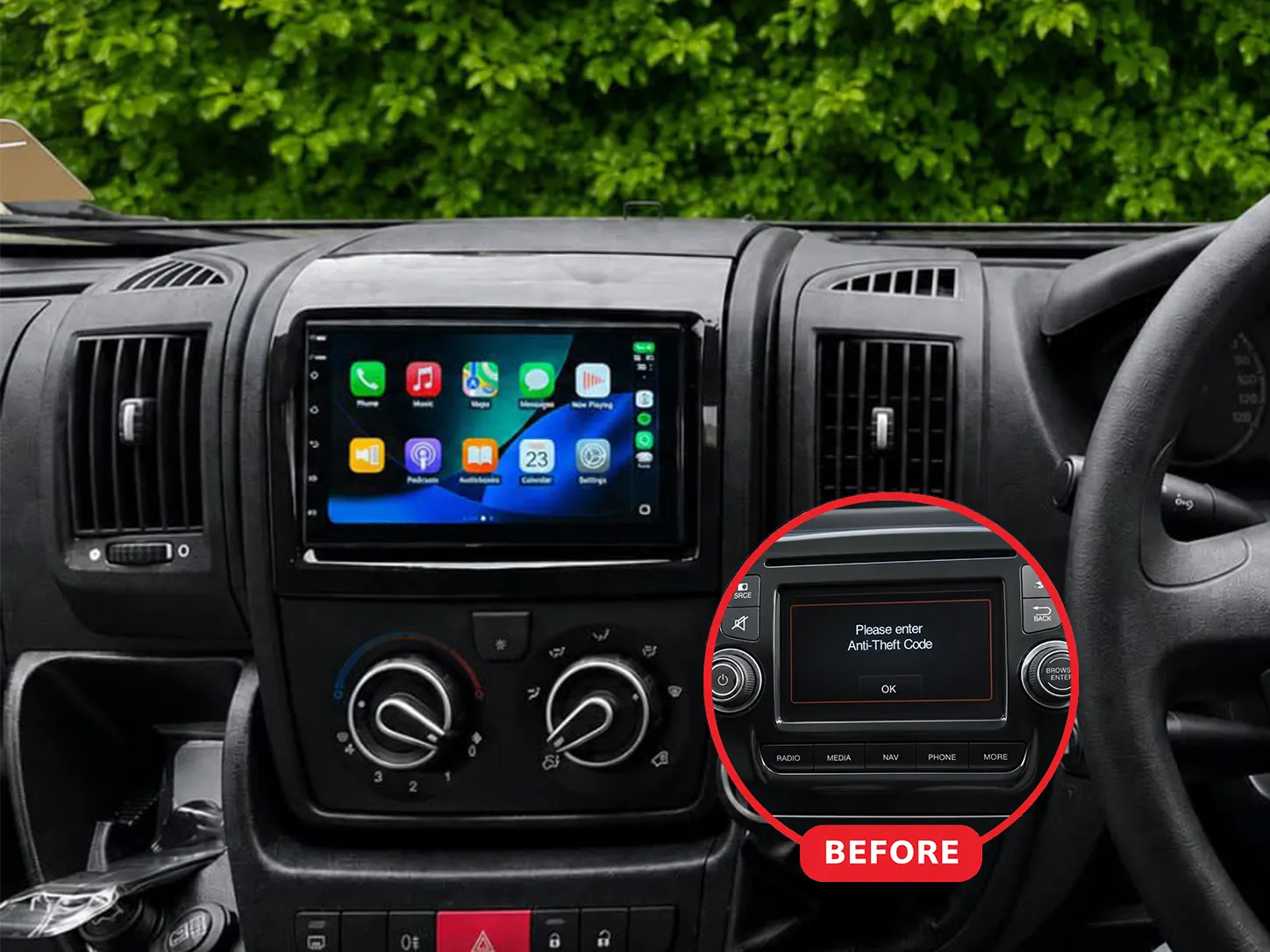 Peugeot Boxer Camper 2010 Apple CarPlay & Android Auto Radio