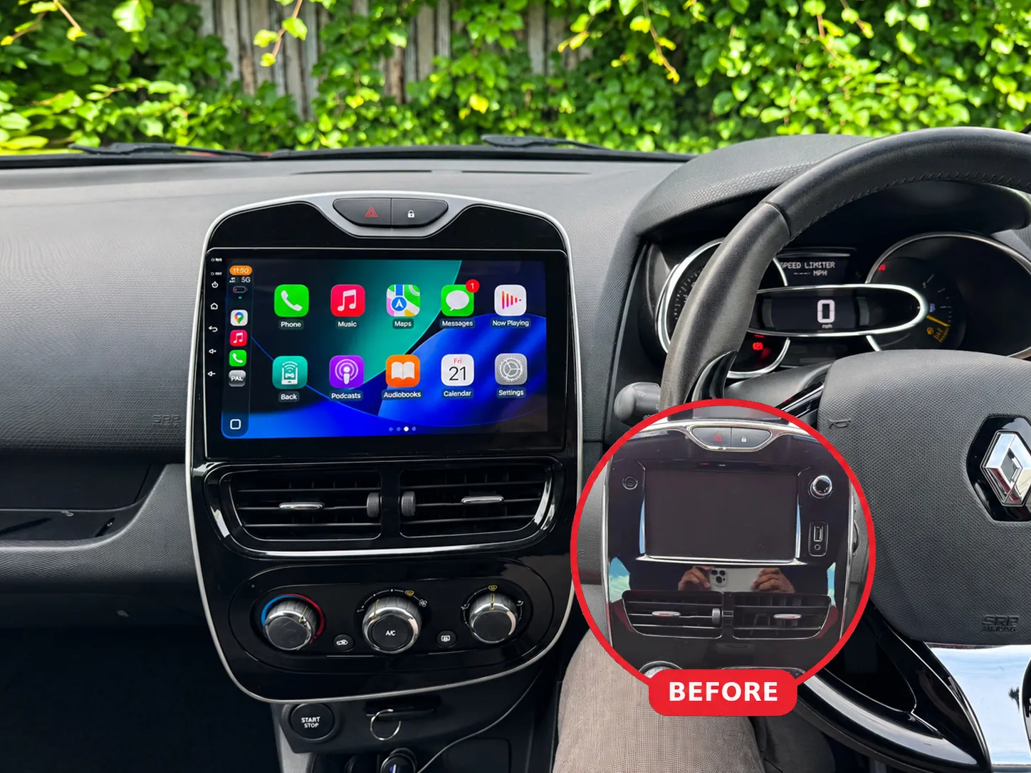 Renault Clio Apple CarPlay & Android Auto car radio installed by Radio King in Dublin