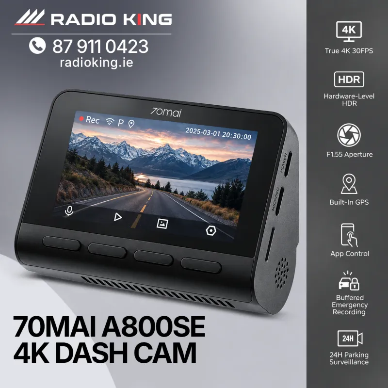 70mai A800SE 4K Dash Cam + RC22 Rear Camera