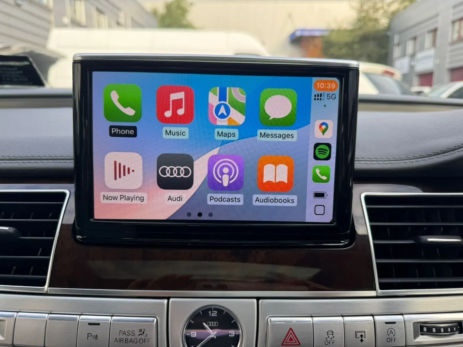 Audi A8 Apple CarPlay, Android Auto & Parking Upgrade in Dublin — after, new install
