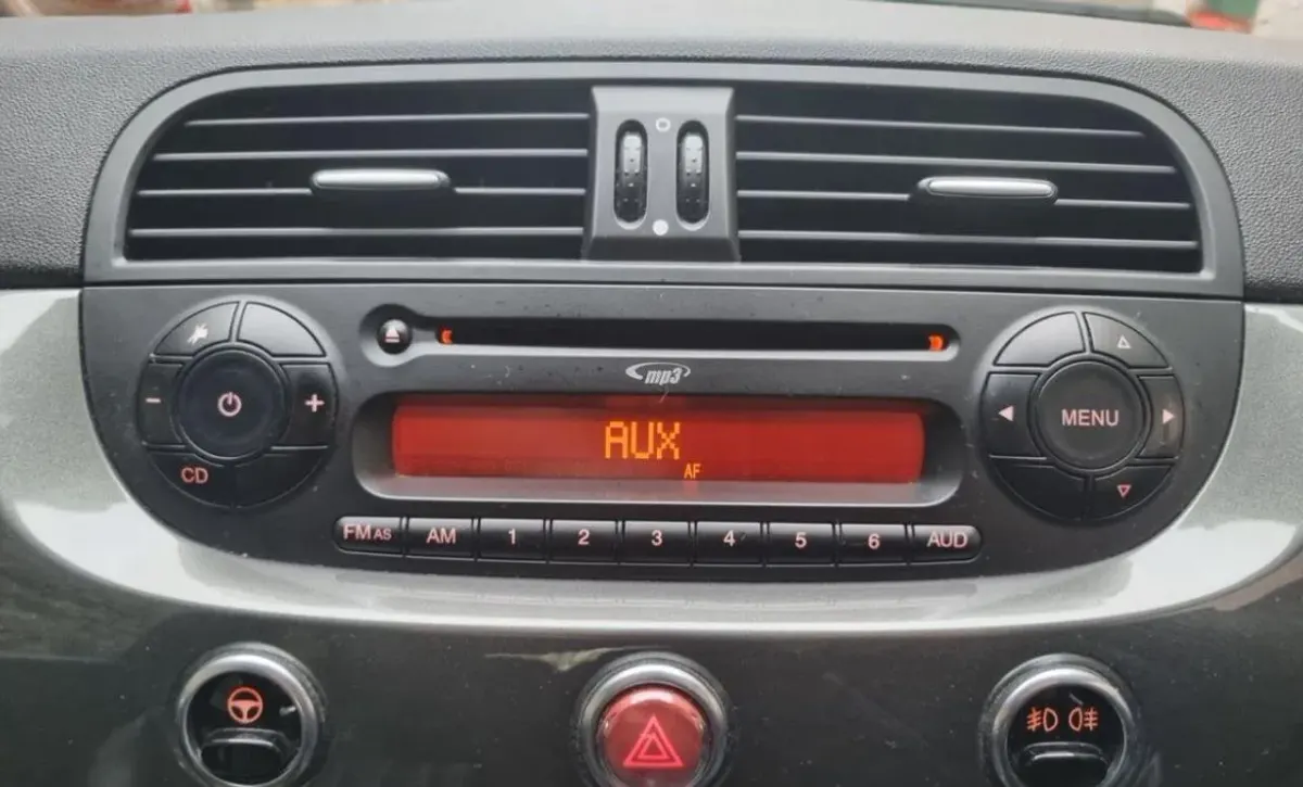 Fiat 500 Apple CarPlay & Android Auto Touchscreen Upgrade — before, factory system