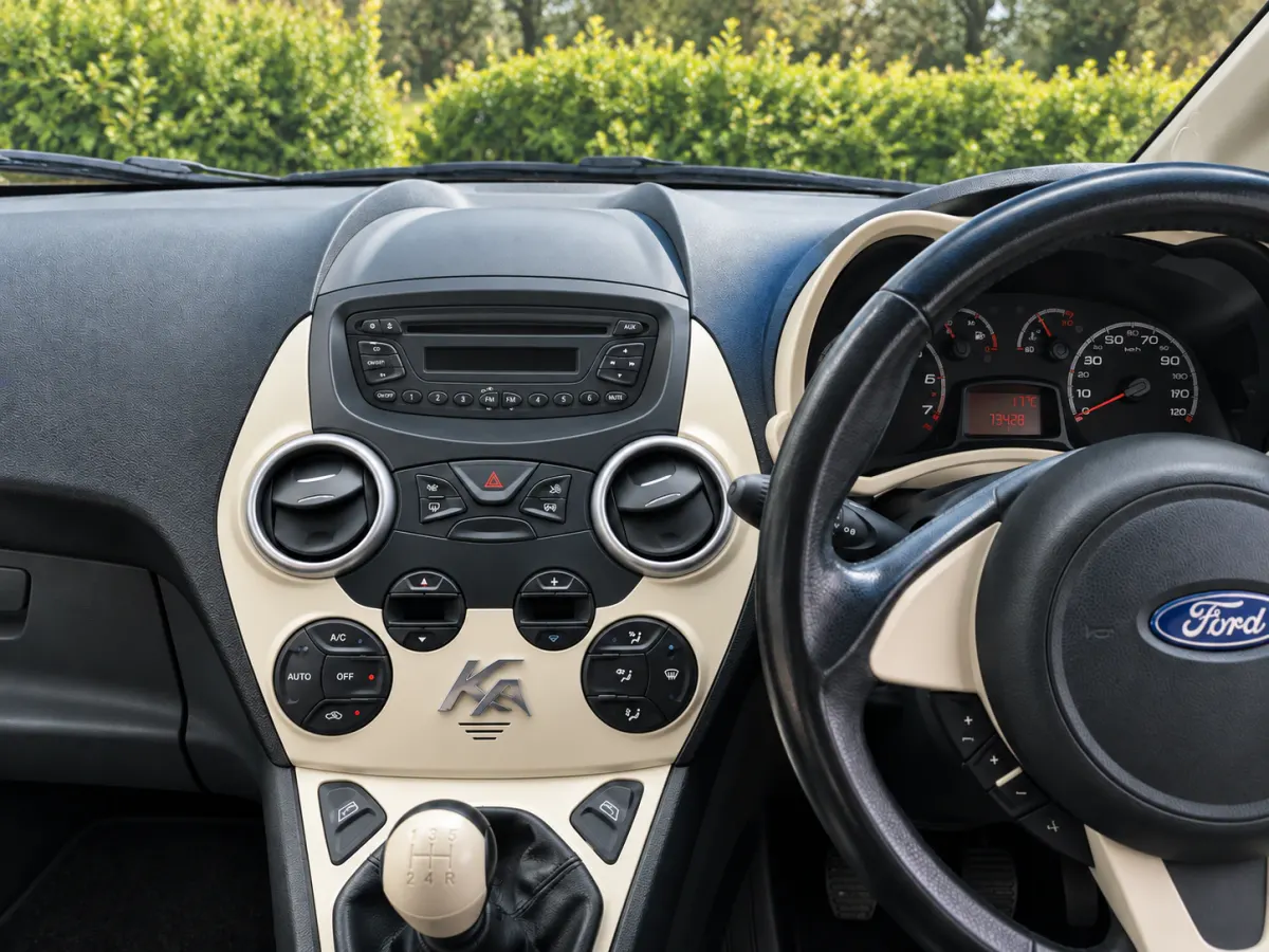 2014 Ford Ka Apple CarPlay & Android Auto Touchscreen Upgrade — before, factory system