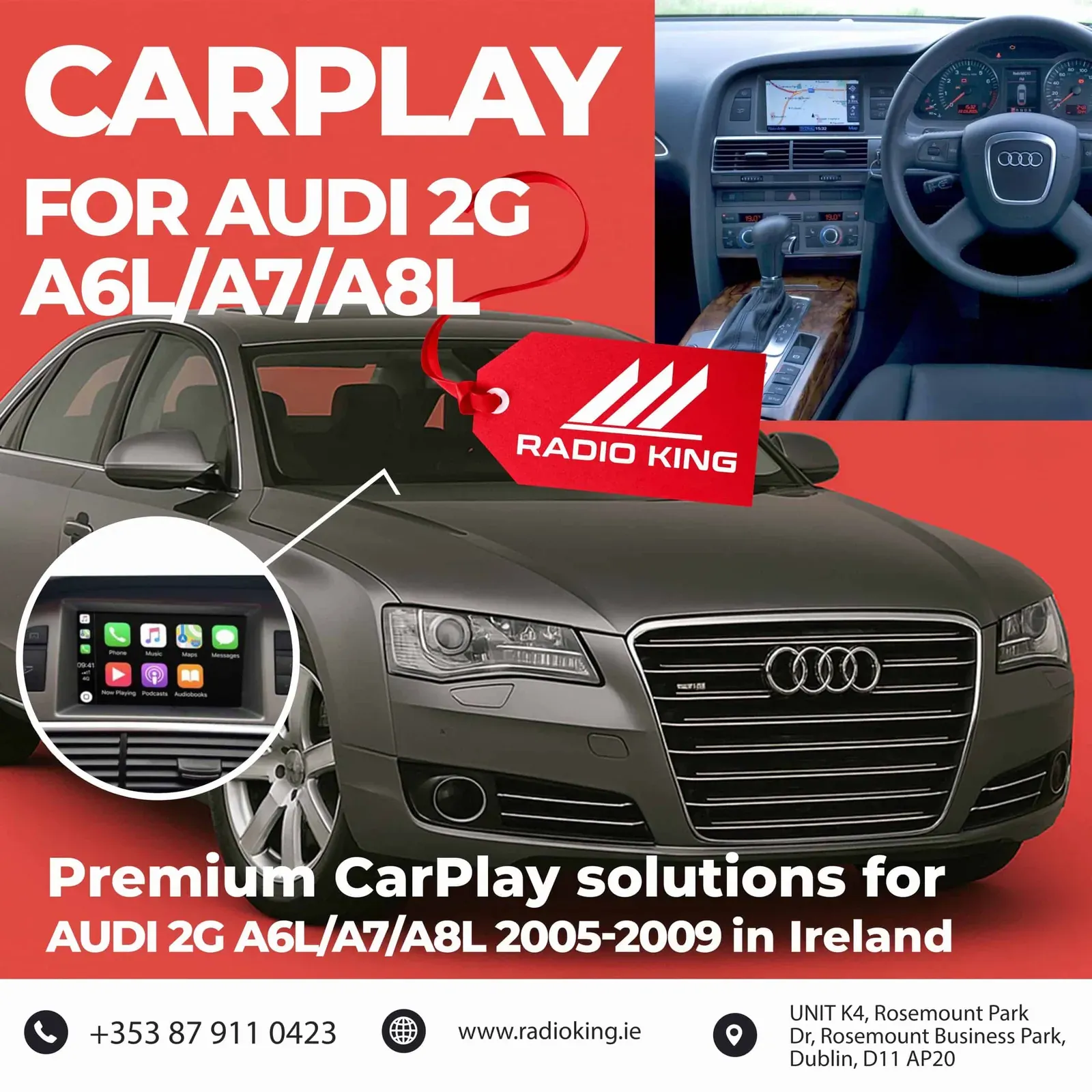 Audi A6L / A7 / A8L (2G MMI) Wireless Apple CarPlay Box (2005–2009)