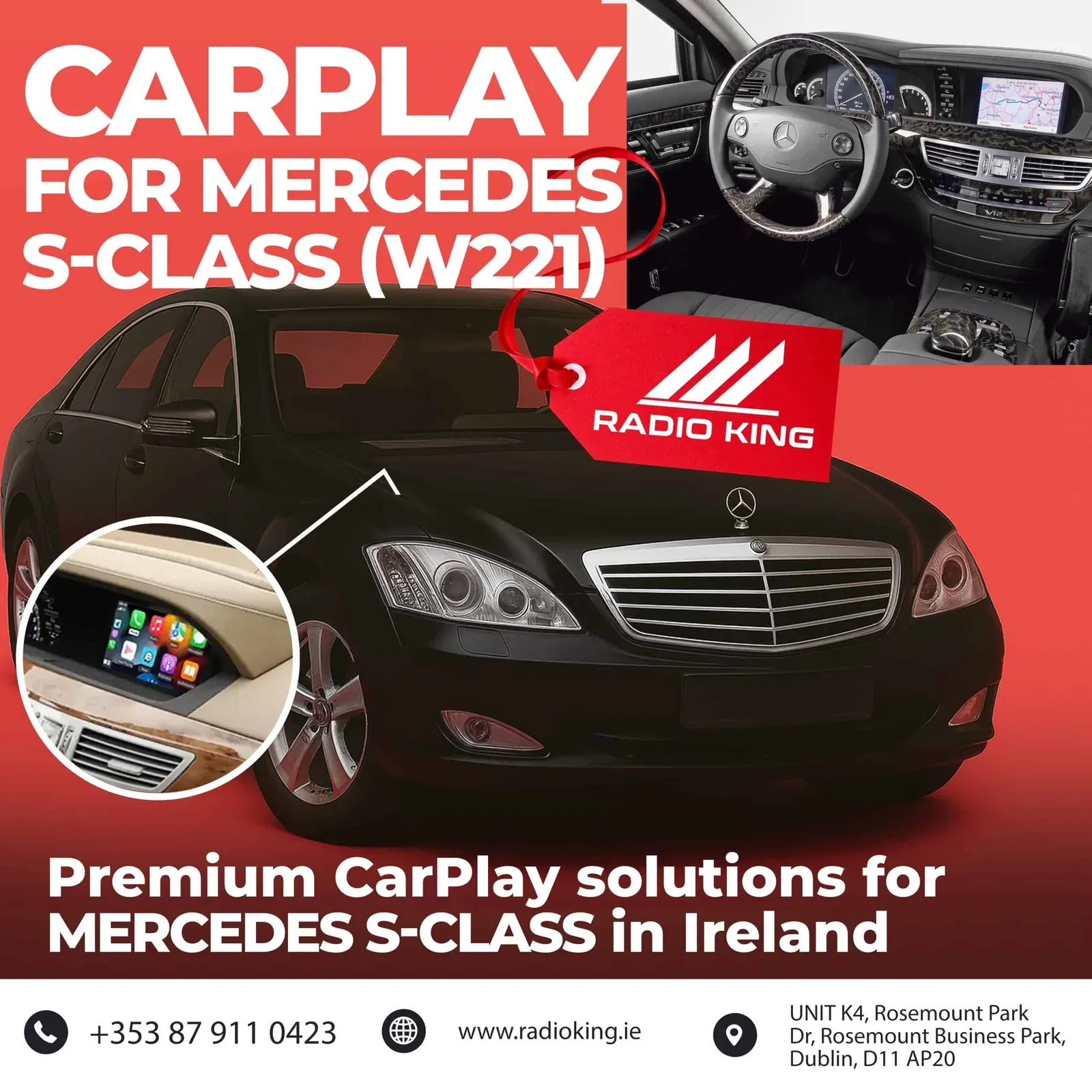 Mercedes-Benz S-Class (W221) Wireless Apple CarPlay Box (2006–2009)