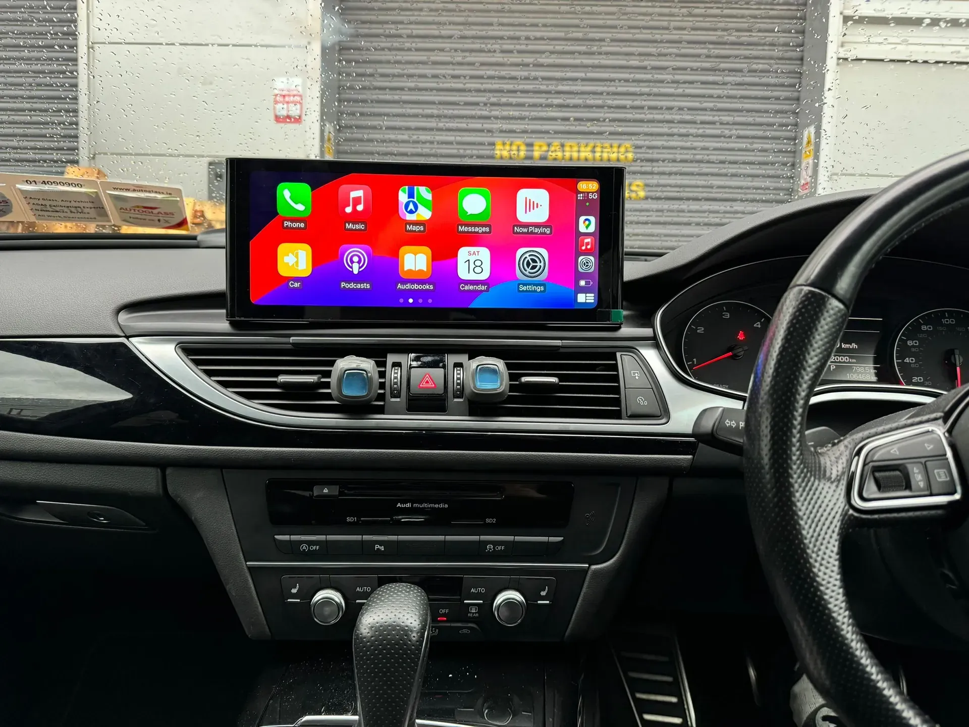 Audi A4 Apple CarPlay retrofit keeping the original dashboard in Dublin