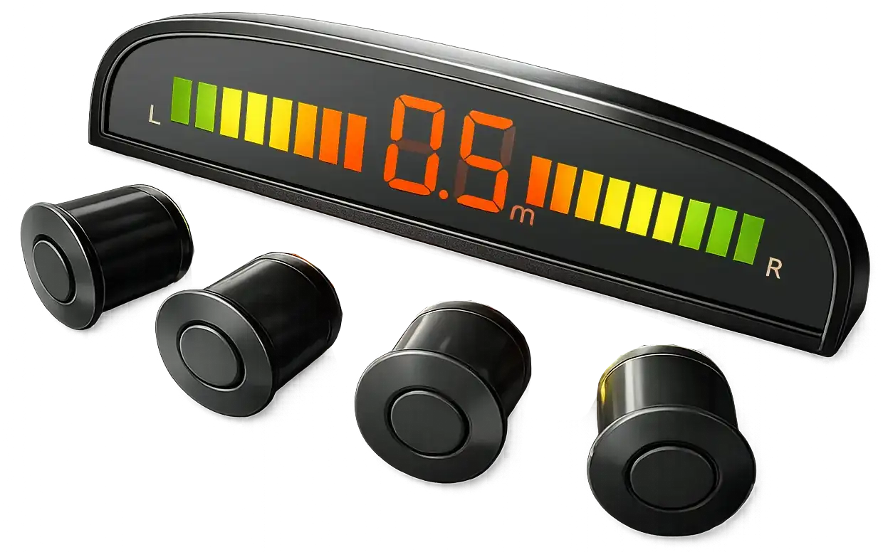 Car parking sensors kit with distance LED indicator display