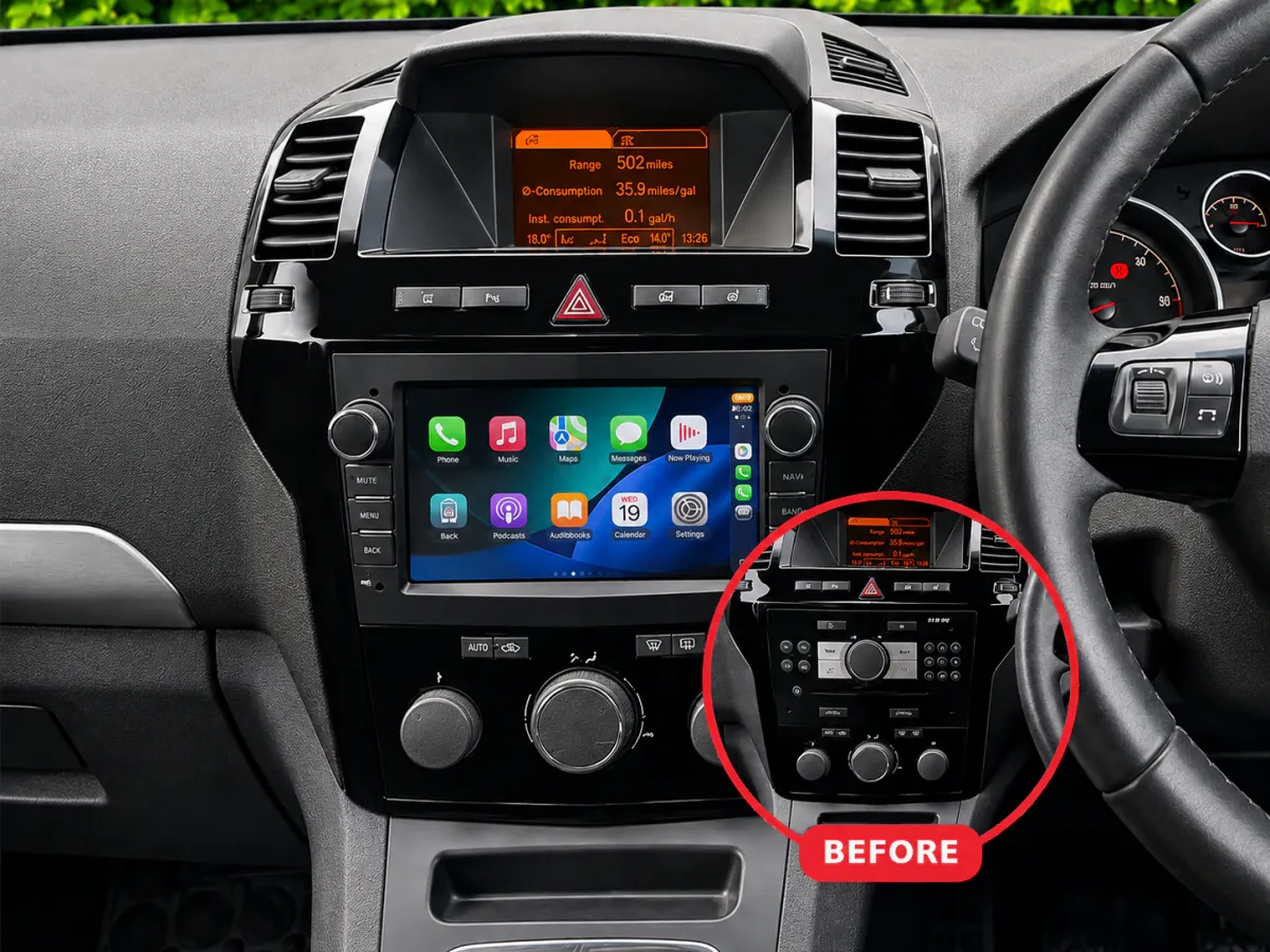 Opel Zafira Apple CarPlay & Android Auto car radio installed by Radio King in Dublin