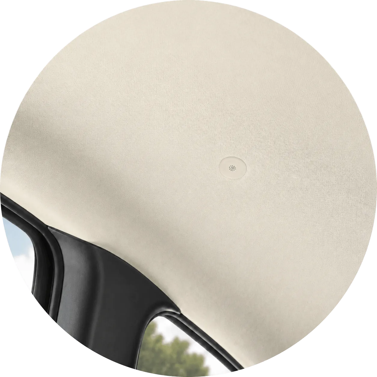 Handsfree microphone recessed flush into the headlining of a camper van by Radio King Dublin