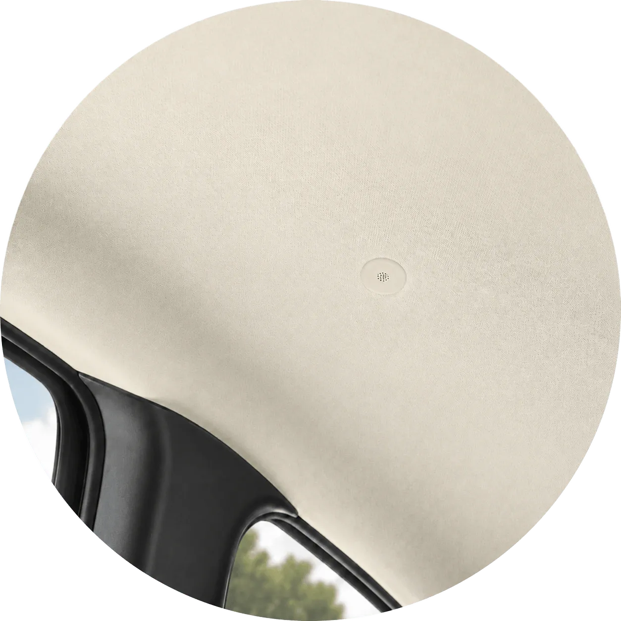 Handsfree microphone recessed flush into the headlining of a camper van by Radio King Dublin