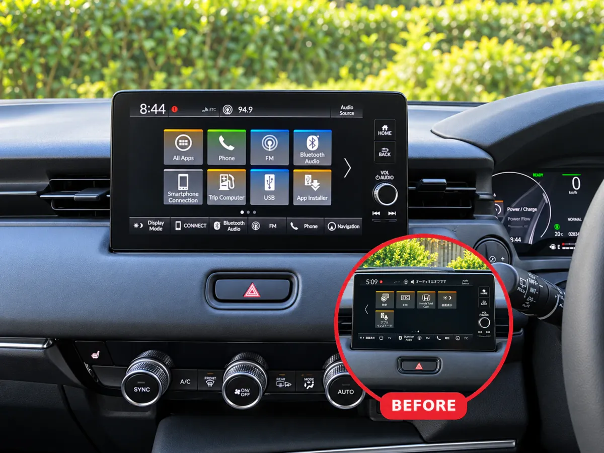 Honda Vezel RV3 Japanese to English radio conversion by Radio King in Dublin