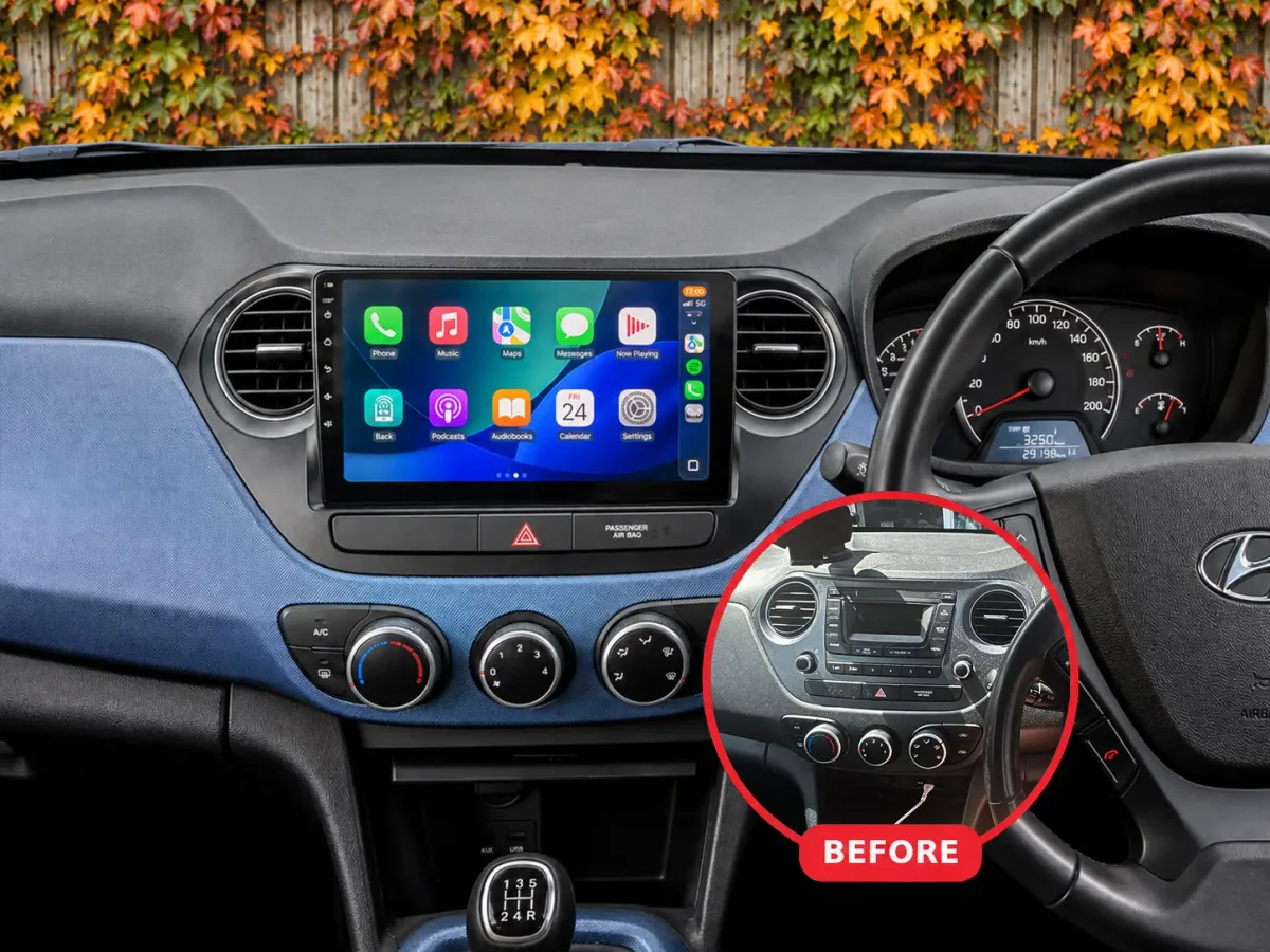 Hyundai I10 Apple CarPlay & Android Auto car radio installed by Radio King in Dublin