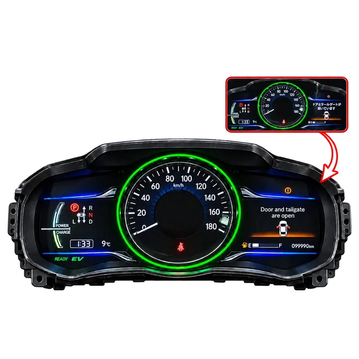 Digital instrument cluster of a Japanese import car