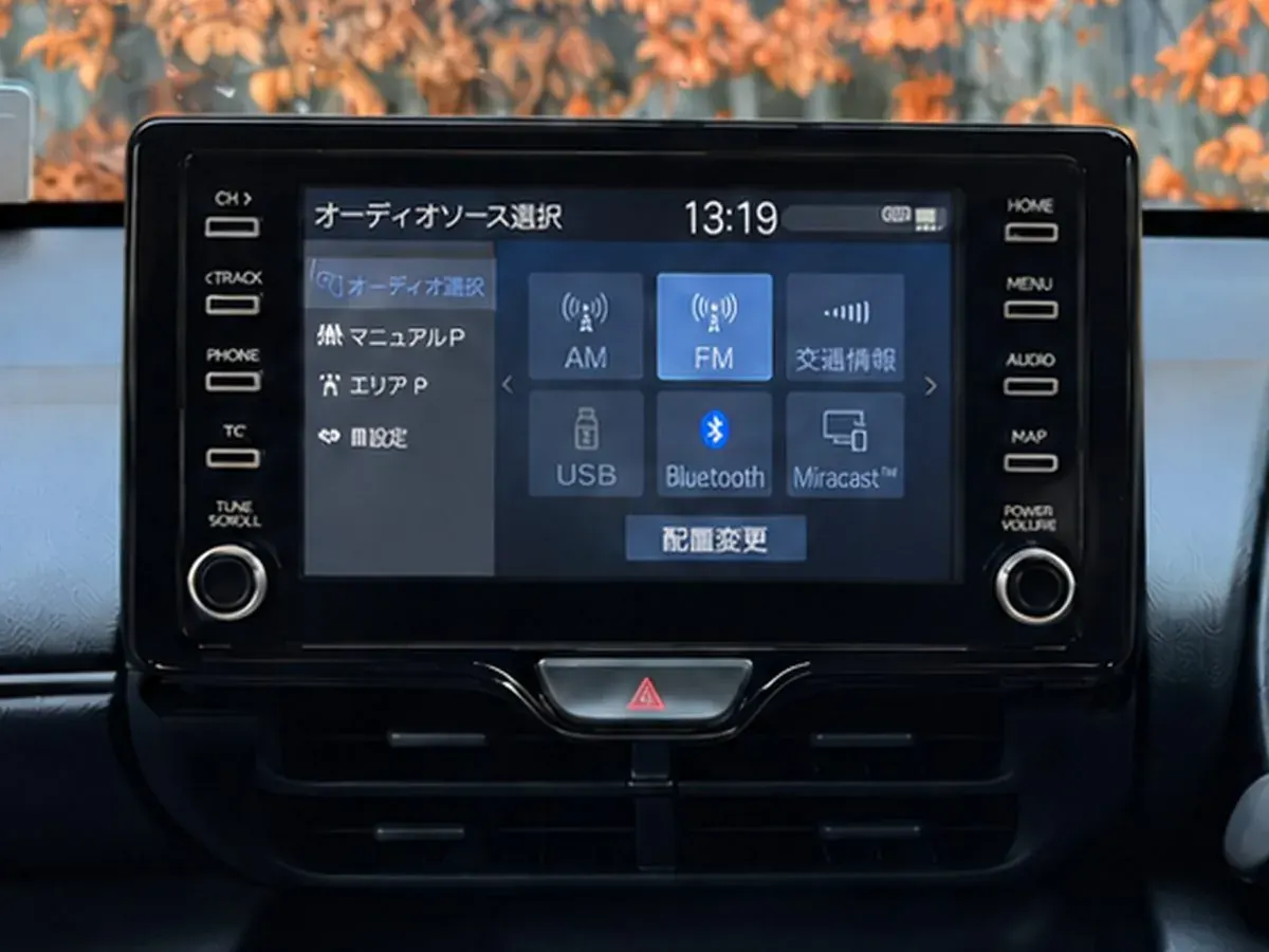 Toyota Yaris Cross head unit with Japanese menus before conversion