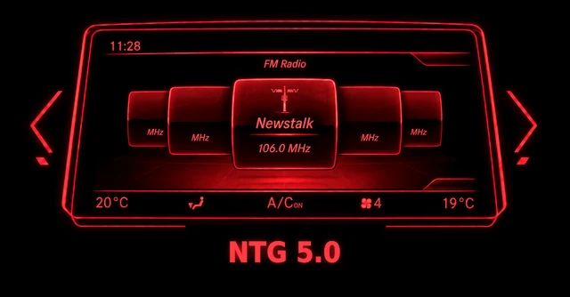 Mercedes-Benz head unit menu shown as NTG 5.0, NTG 5.5 and NTG 6.0 system generations