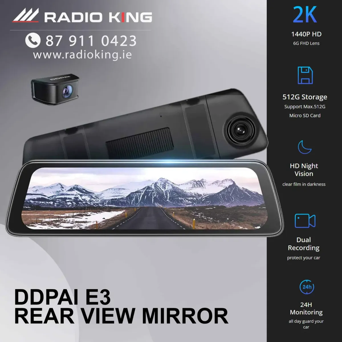dash camera installed by Radio King in Dublin