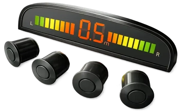 Four-sensor parking sensor kit with a distance display