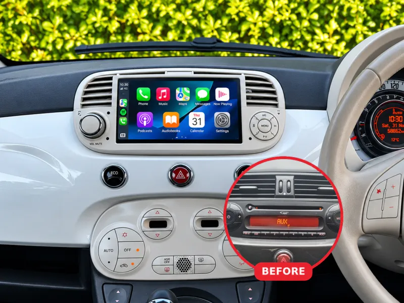 Fiat 500 Apple CarPlay & Android Auto Radio