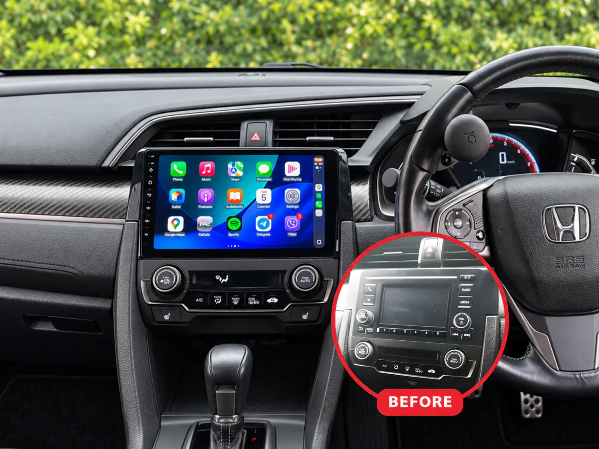 Honda Civic Apple CarPlay & Android Auto car radio installed by Radio King in Dublin