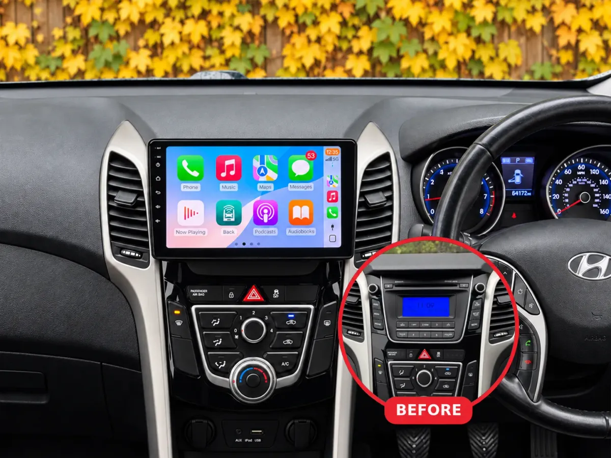 Hyundai i30 Apple CarPlay & Android Auto car radio installed by Radio King in Dublin