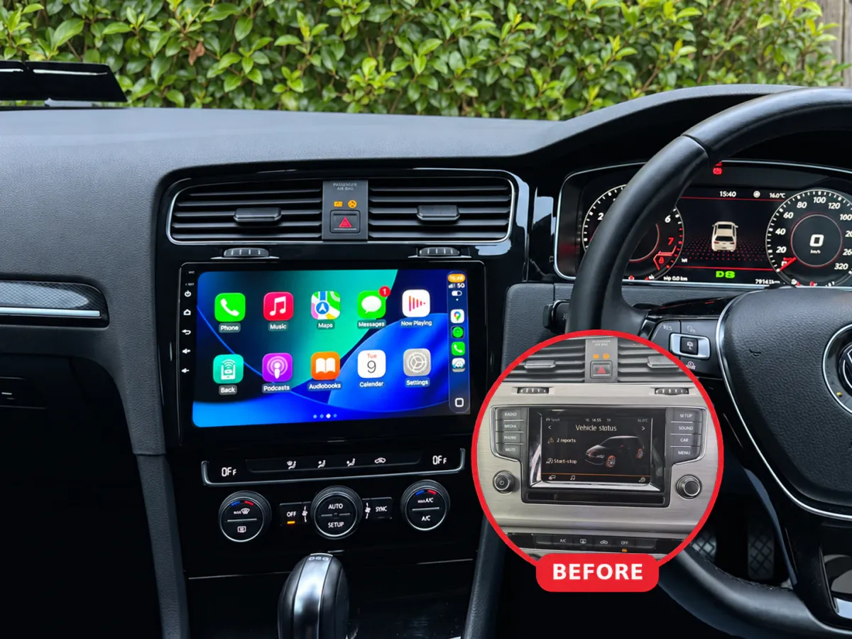 Volkswagen Golf MK7 Apple CarPlay & Android Auto car radio installed by Radio King in Dublin