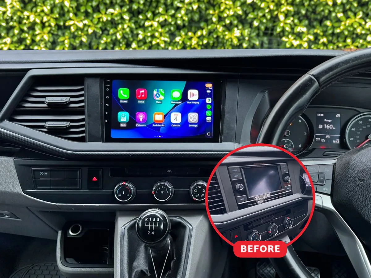 Volkswagen Transporter Apple CarPlay & Android Auto car radio installed by Radio King in Dublin