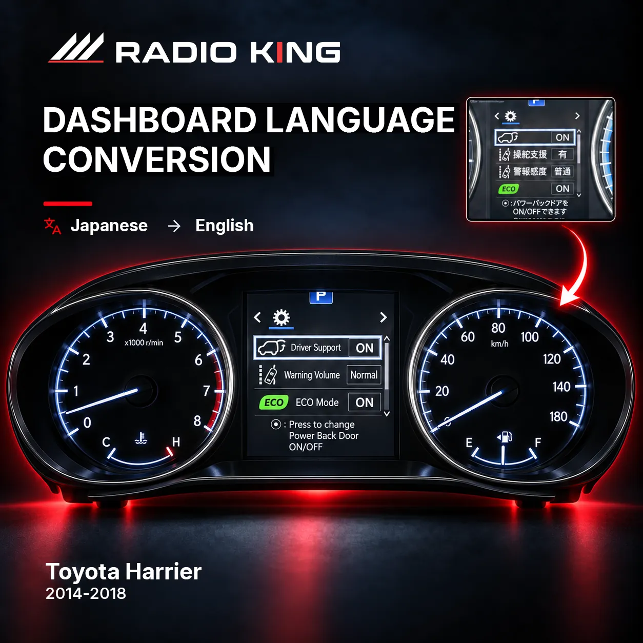 Toyota Harrier Dashboard Language Conversion 2014–2018
