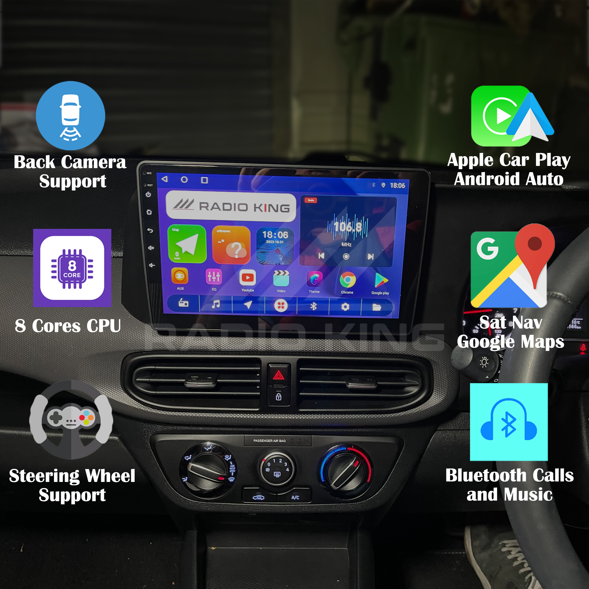 Hyundai i10 1 - Radio King Ireland - Android Car Radios and CarPlay Systems