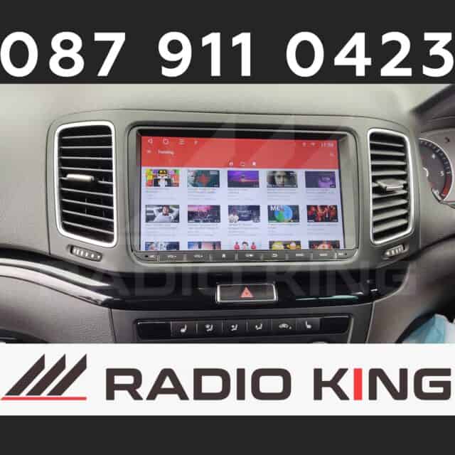 Wireless Android car radio with CarPlay system installed in vehicle dashboard.